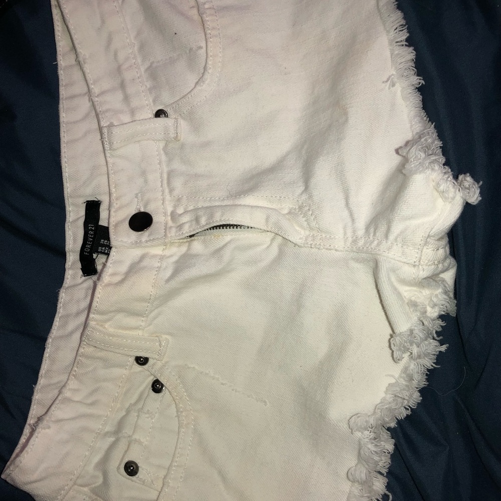 White denim shorts